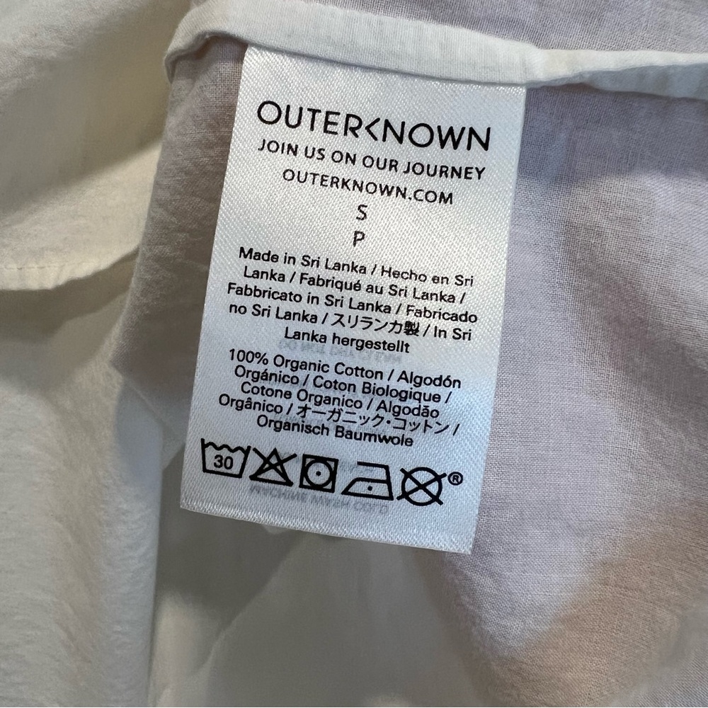 Outerknown Seabreeze Organic Cotton Blouse White Small Contemporary Coastal - Picture 4 of 5